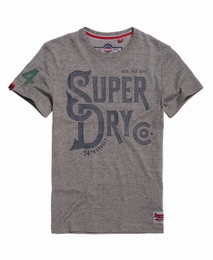 Superdry 34st Goods Férfi Pólók Piros/Szürke | JGHPX1024